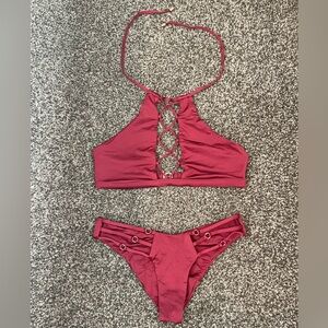 Beach Bunny Two Piece Swimwear in plum